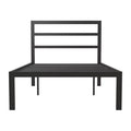 Black Metal Platform Bed Frame with Headboard I820