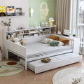 Twin Size Wood Daybed with Bookcase Storage and Desk M2687