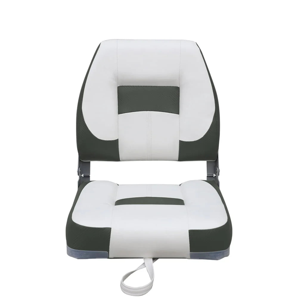 Folding Boat Seat White Charcoal 2 Seats T5238