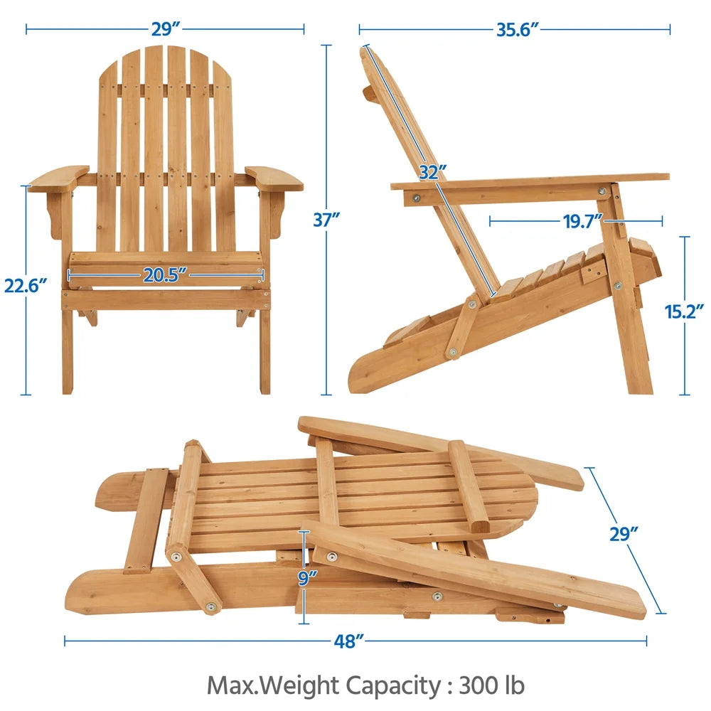 Solid Wood Folding Adirondack Chair H997112