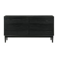 Black 6 Drawer Wood Dresser K7656