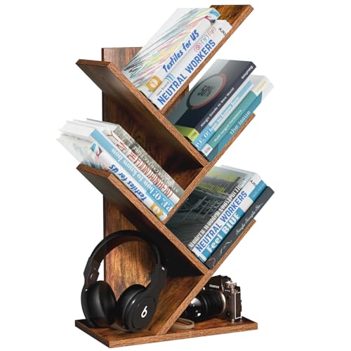 10 Tier Dark Grey Wood Tree Bookshelf R4935