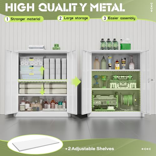 72” Black Metal Storage Cabinet with Doors and Shelves F531040