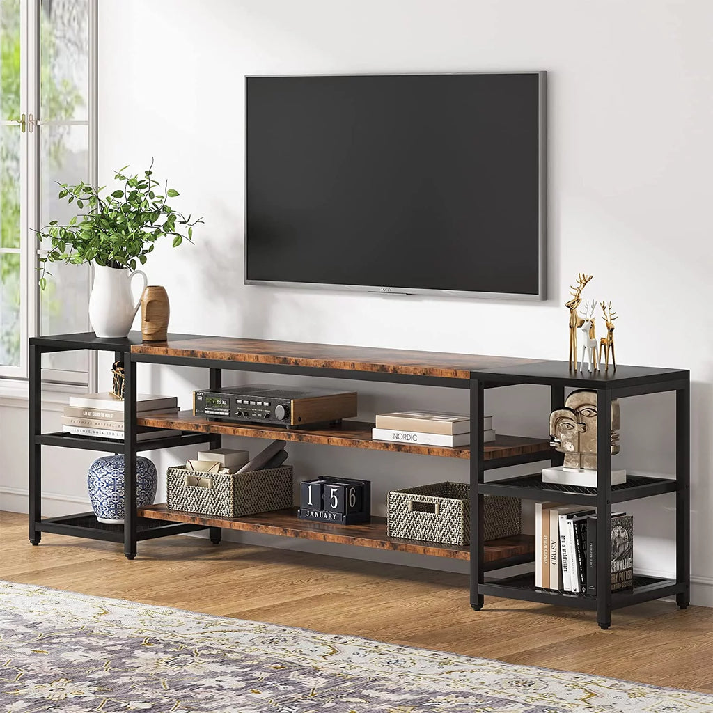 78" TV Stand with 3 Tier Storage Shelves S2218