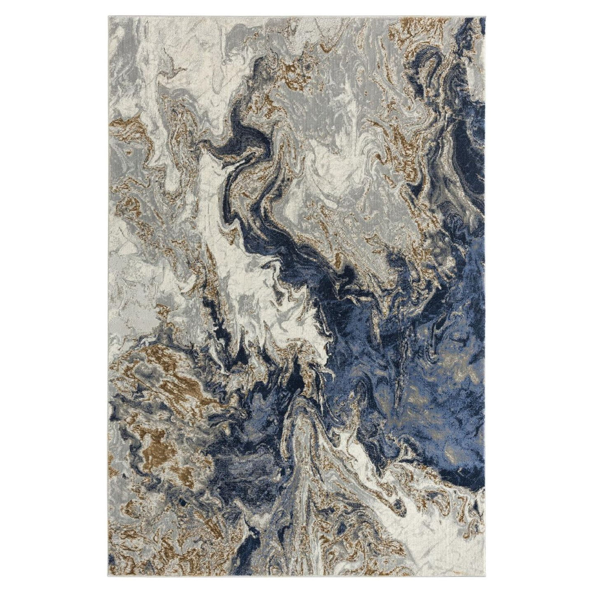 Blue Abstract 8x10 Area Rug A8724
