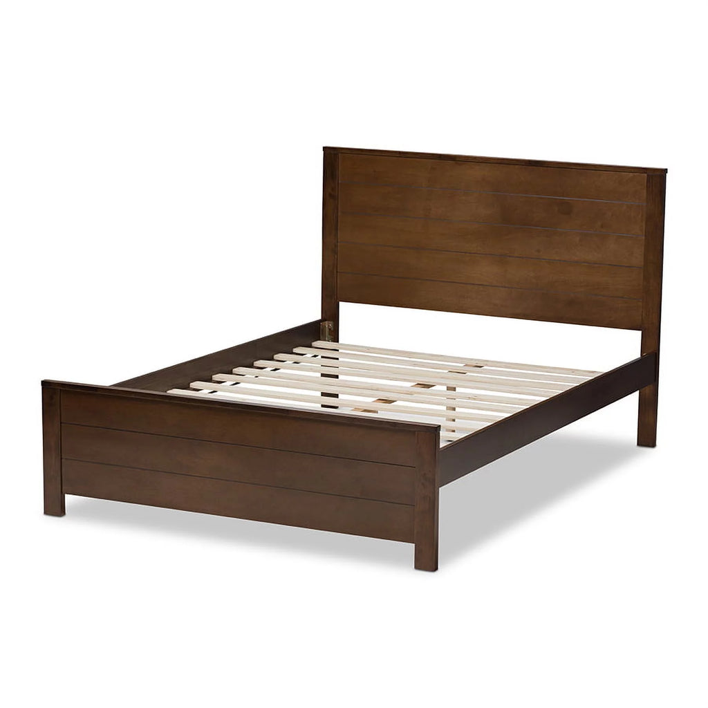 Brown-Finished Wood Twin Platform Bed K185