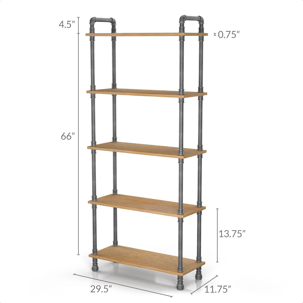 5-Tier Solid Pine Open Wood Bookcase Z54736