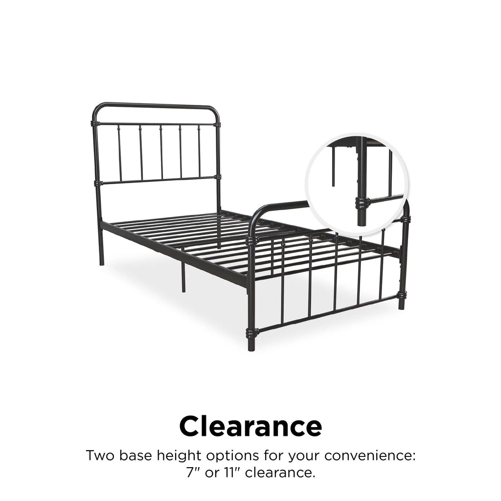 Black Twin Metal Platform Bed D996019