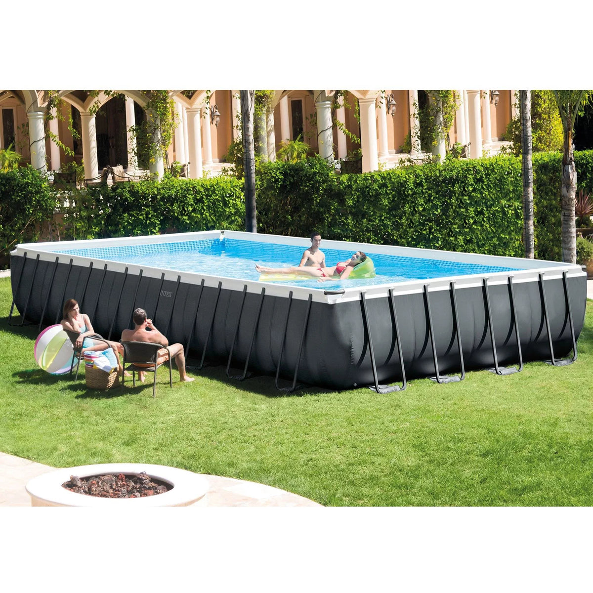 24' x 12' x 52 Rectangular Frame Swimming Pool Set with Pump O277265