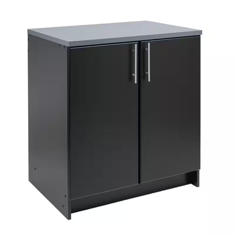 Black Wood Freestanding Garage Cabinet X32178