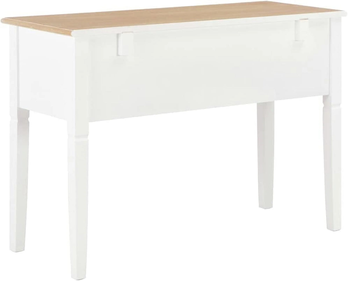 Brown and White 5 Drawer Wooden Writing Desk B272183