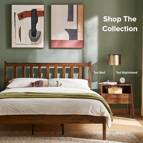 Queen Solid Wood Platform Bed Frame with Headboard M277968