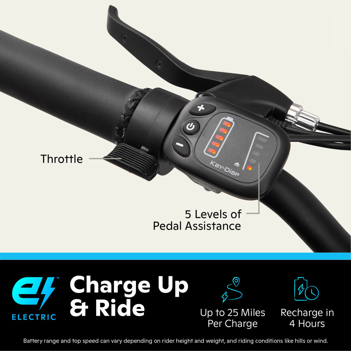 26 Low Step Cruiser Electric Bike 7 Speeds 250w Black D6242