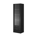 Black 24 inch Wide 1 Door Bookcase V6075