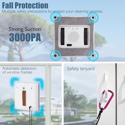 Window Cleaning Robot, 3000Pa Strong Suction with Automatic Water Spray K936