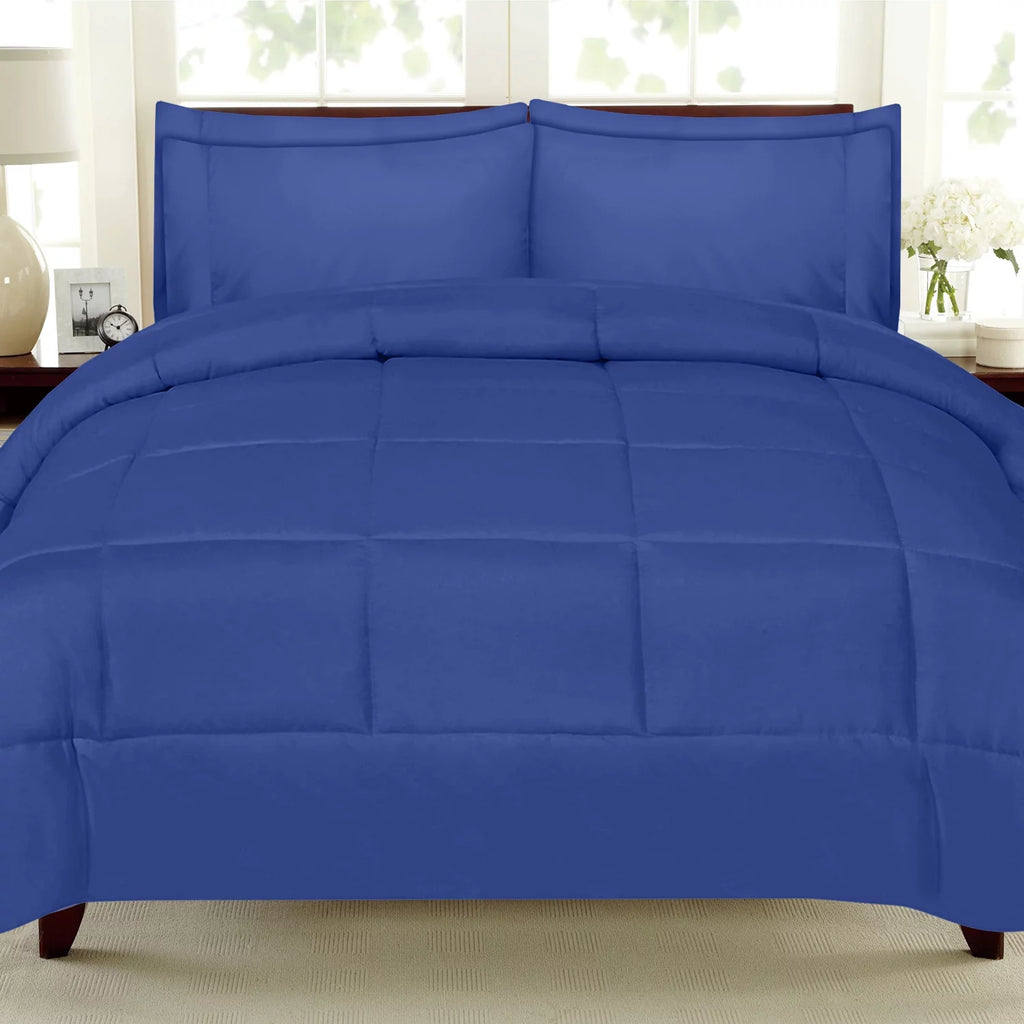 7 Piece Down Alternative Comforter & Sheet Set Full Royal Blue Z407