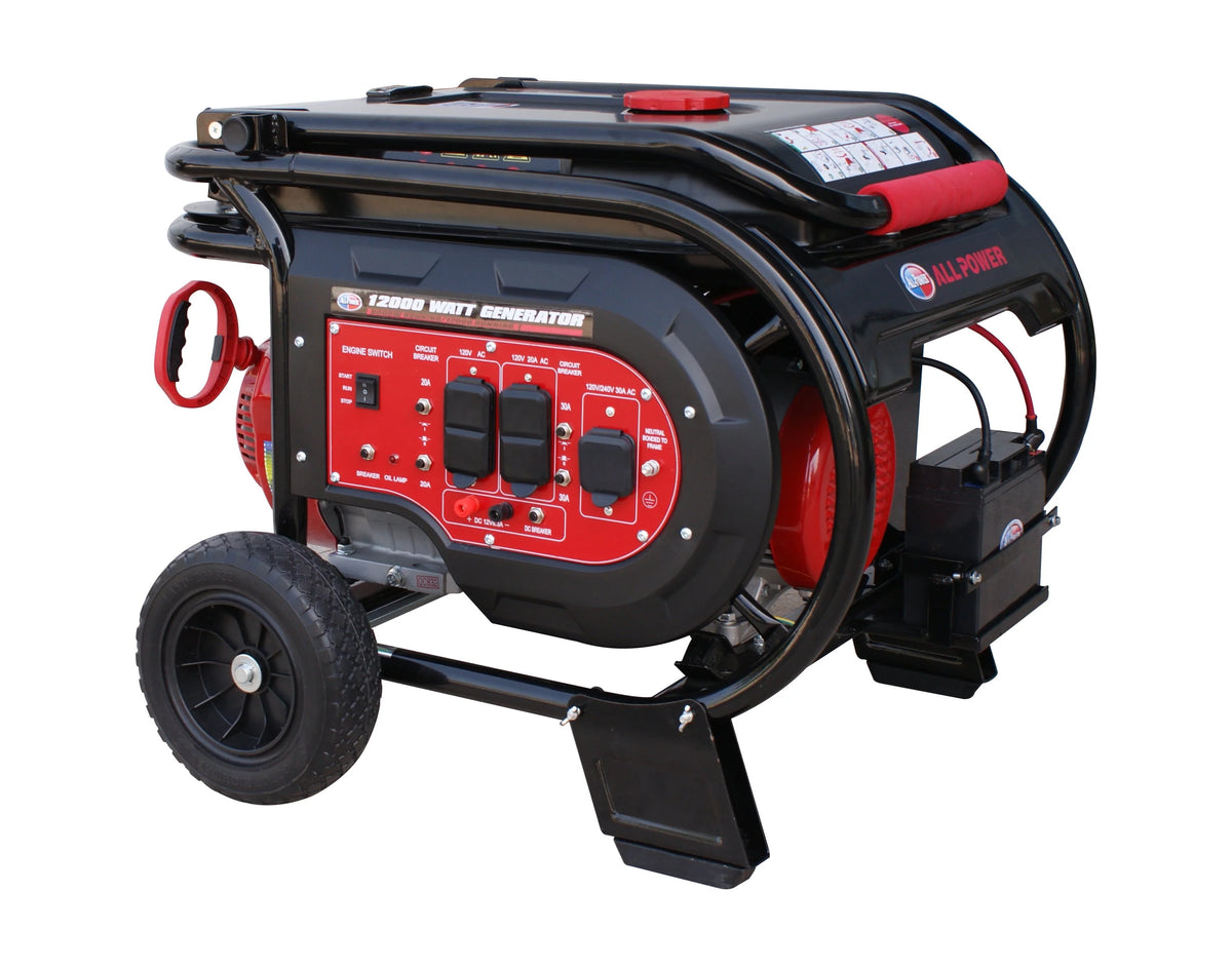 12000 Watt Gas Powered Portable Generator with Electric Start S353589