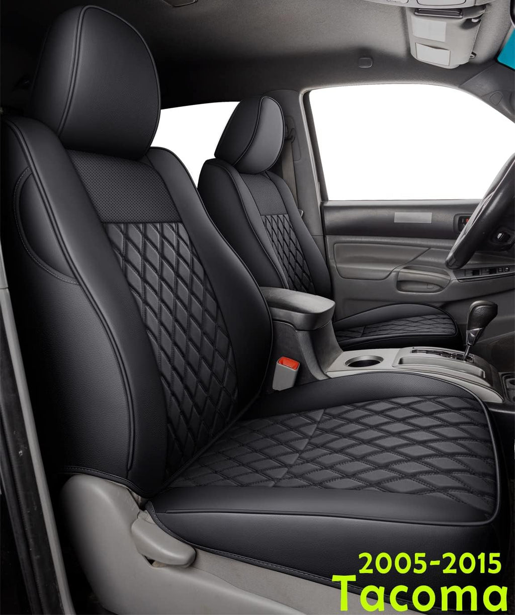 Full Set Black Faux Leather Seat Covers I582