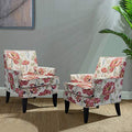 Modern Accent Chair with Arms and Wooden Legs P5378
