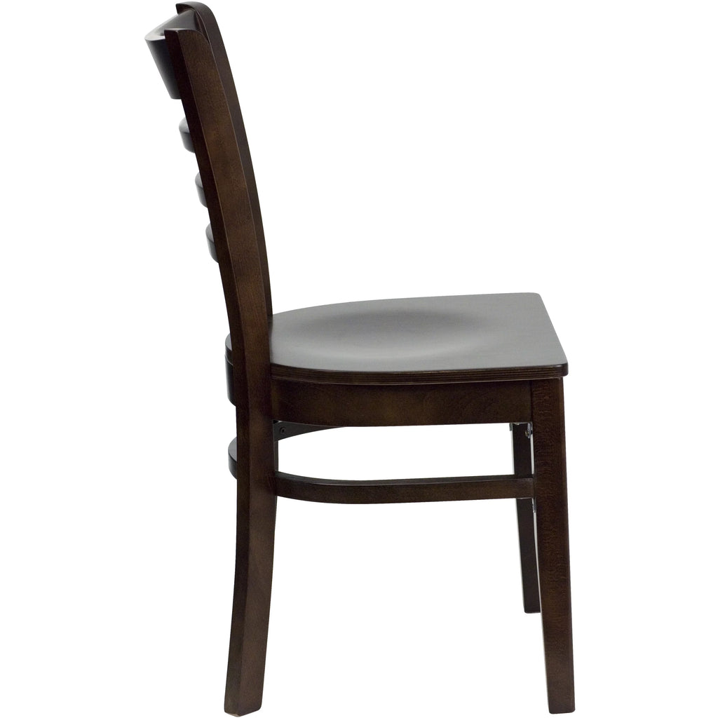 Ladder Back Walnut Wood Restaurant Chair C128