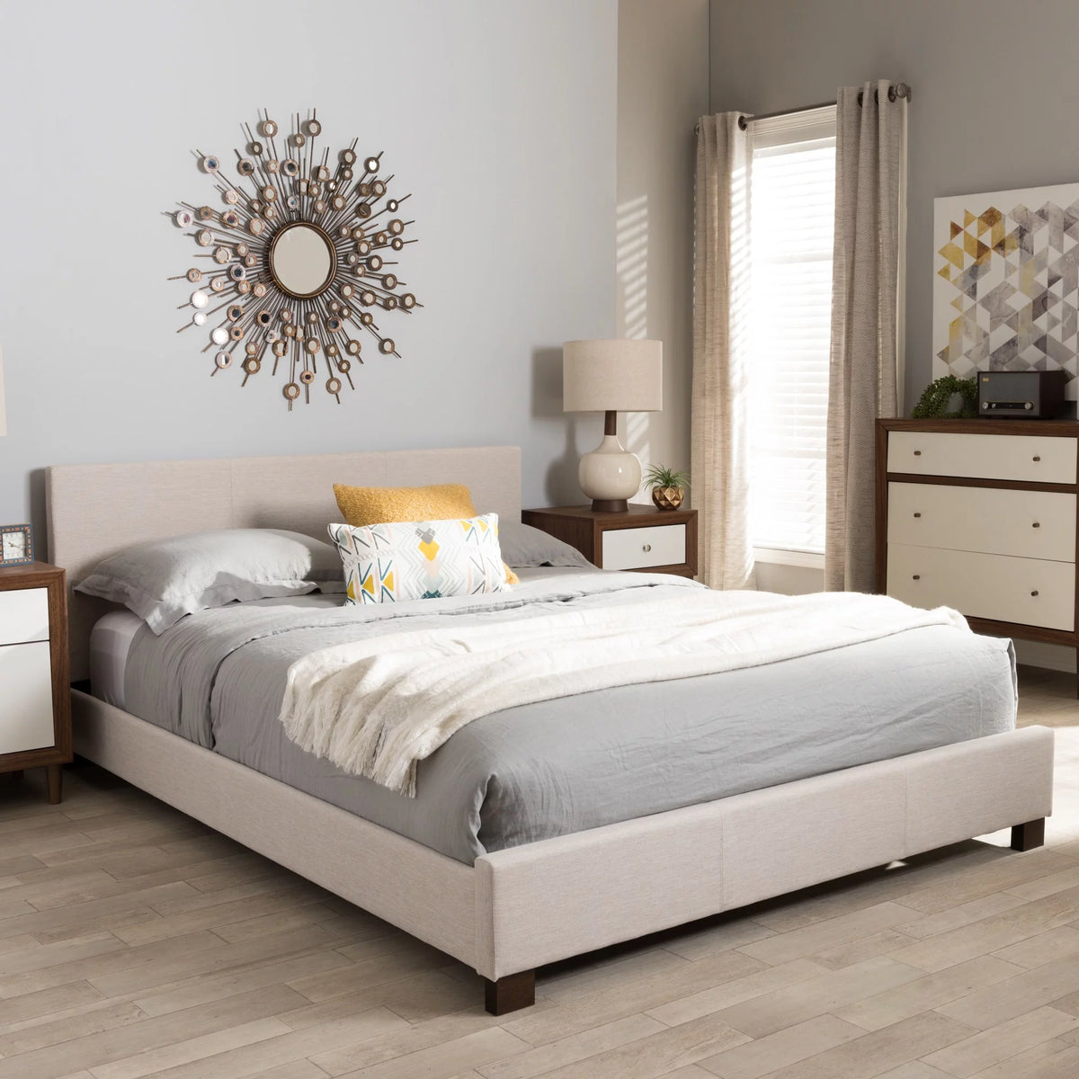 Contemporary Upholstered Platform Bed G974