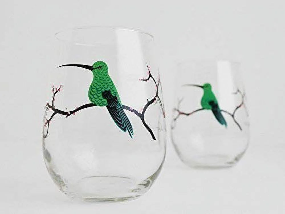 Set Of 4 Stemless Painted Glasses G985