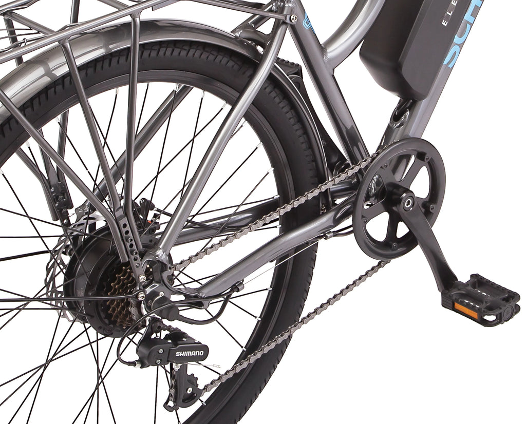 26 Low Step Cruiser Electric Bike 7 Speeds 250w Black D6242