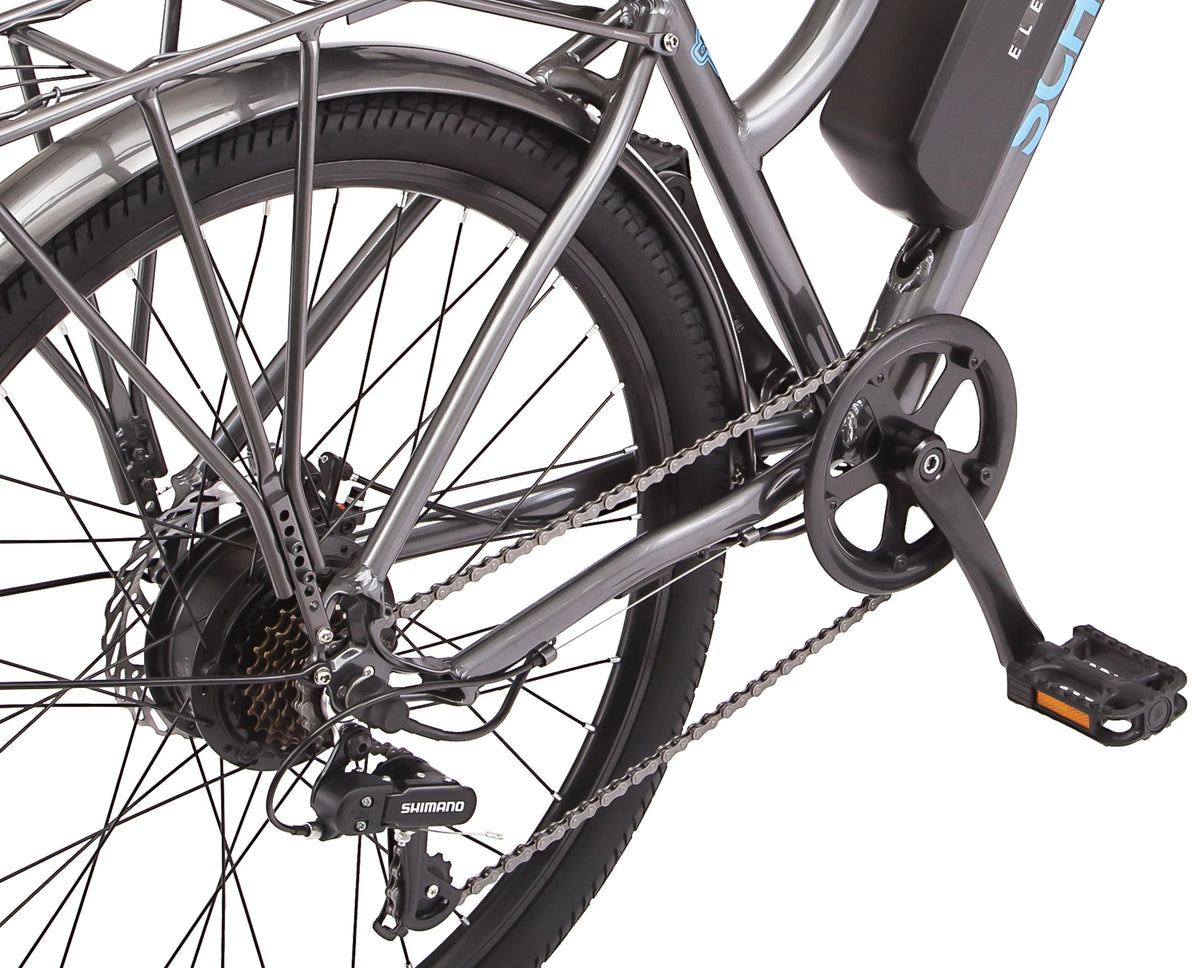26 Low Step Cruiser Electric Bike 7 Speeds 250w Black D6242