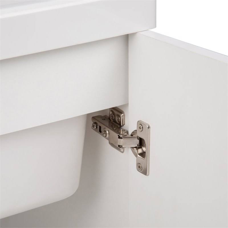 White 24 inch Laundry Cabinet with Pull-Out Faucet and ABS Sink D3219