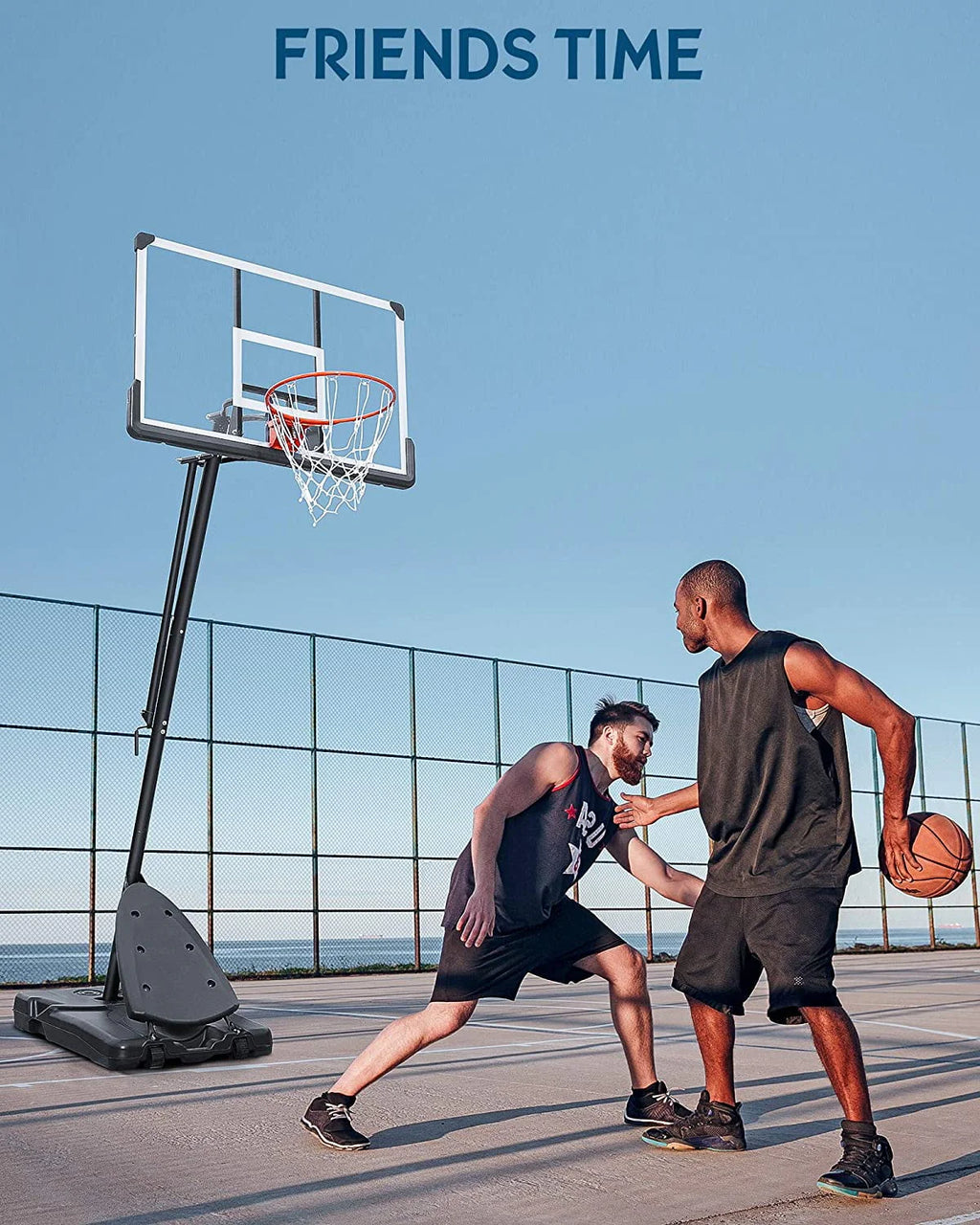 Portable Basketball Hoop with 7.5-10 Ft Adjustable Height J7981