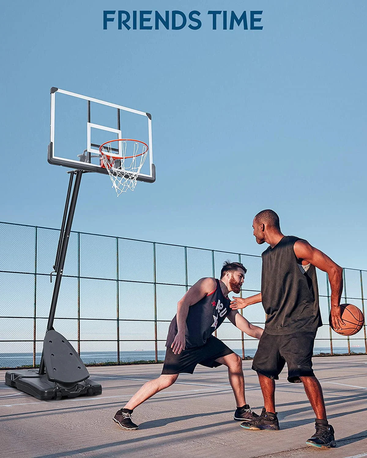 Portable Basketball Hoop with 7.5-10 Ft Adjustable Height J7981