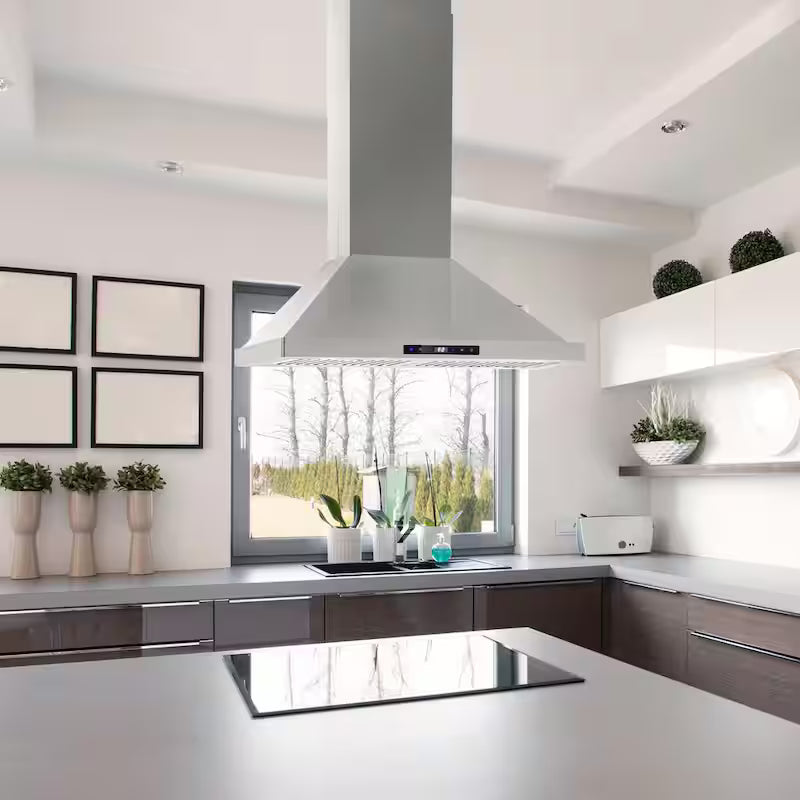 30 in. 380 CFM Convertible Ductless Island Range Hood M347619