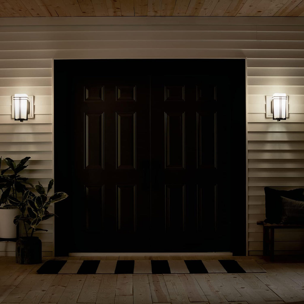 1 Light Black Outdoor Wall Light F90725