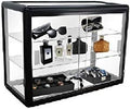 24”W X 12”D X 18”H Counter Top Showcase with Aluminum Frame and Tempered Glass Display Case (Black) N885