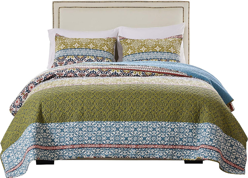 100% Cotton Reversible Oversized Quilt Set, 3-Piece King/Cal King G5427
