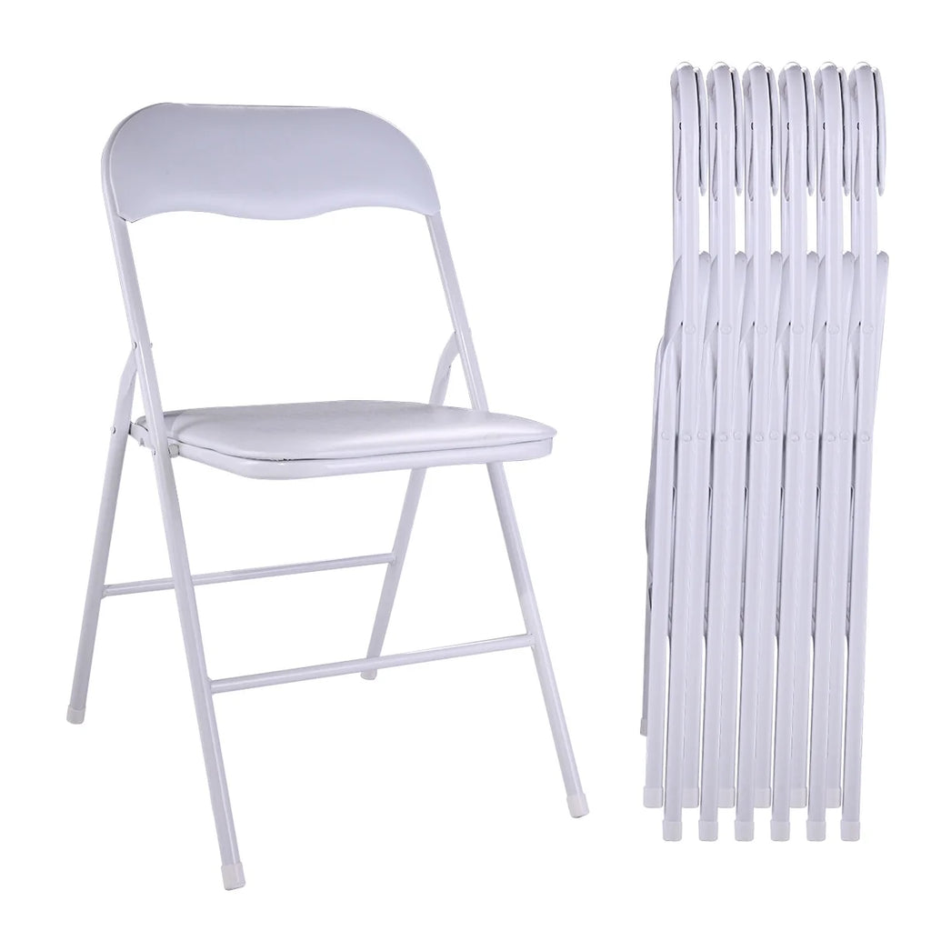 White Folding Chairs Set of 6 K80275