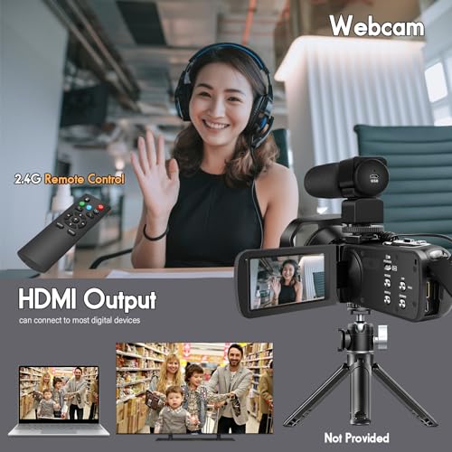5K Video Camera 64MP Camcorder 18X Zoom WiFi Digital Camera E29215