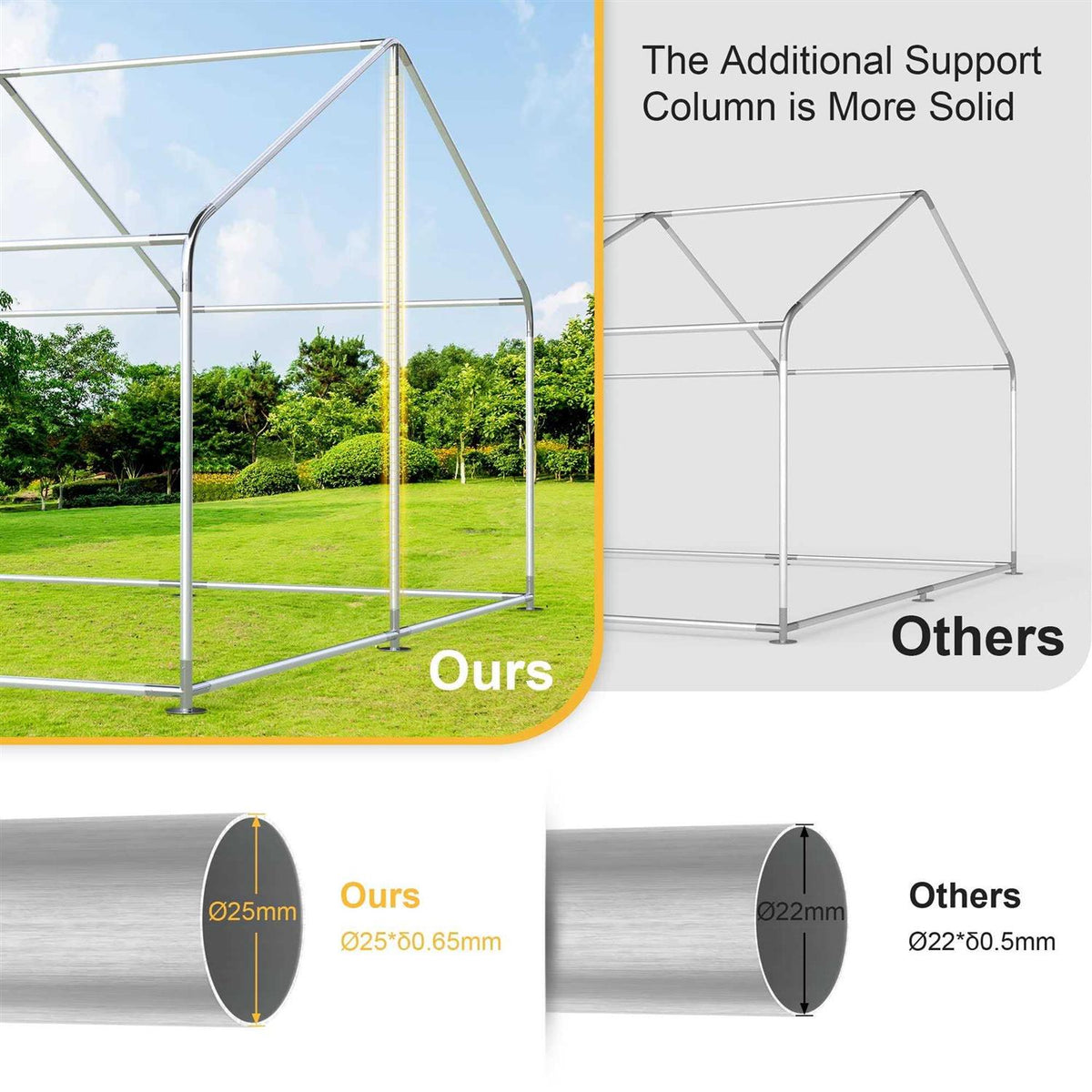 Chicken Coop Large Metal Run for 20 Chickens Walk in Poultry Cage with Waterproof Cover T524