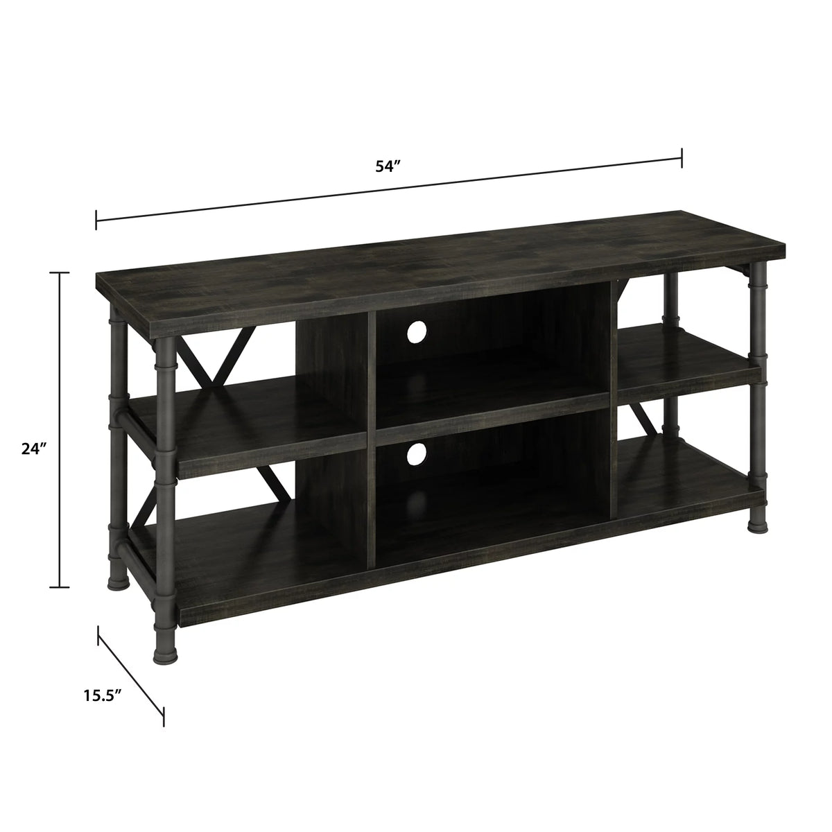 Industrial TV Stand with Metal Pipe Frame H424604