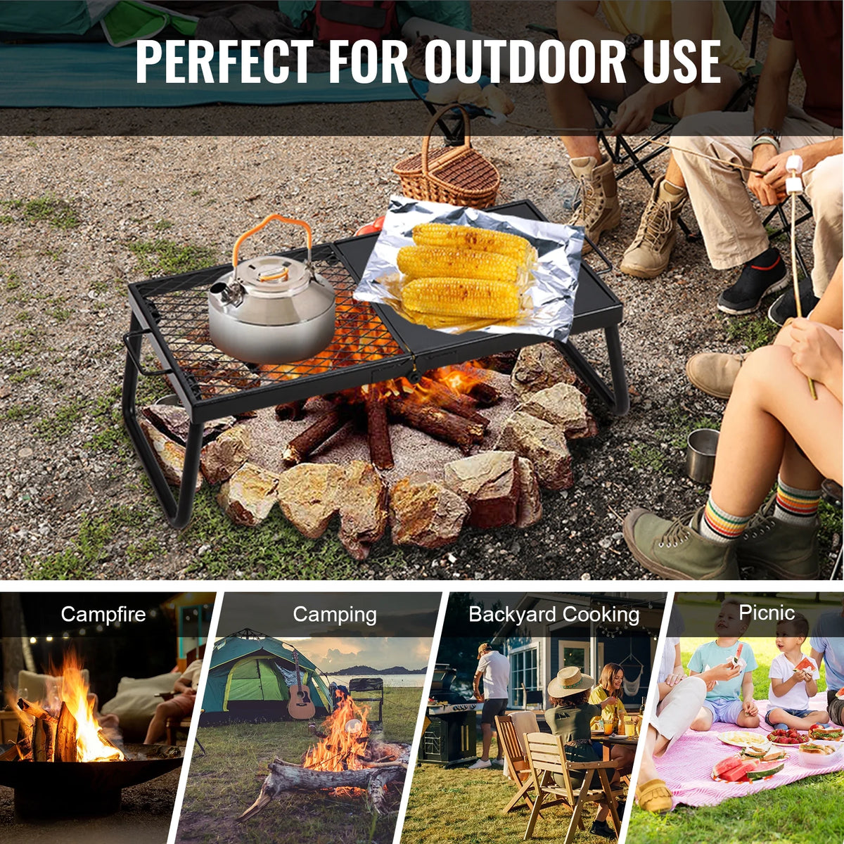 Folding Steel Campfire Grill A306