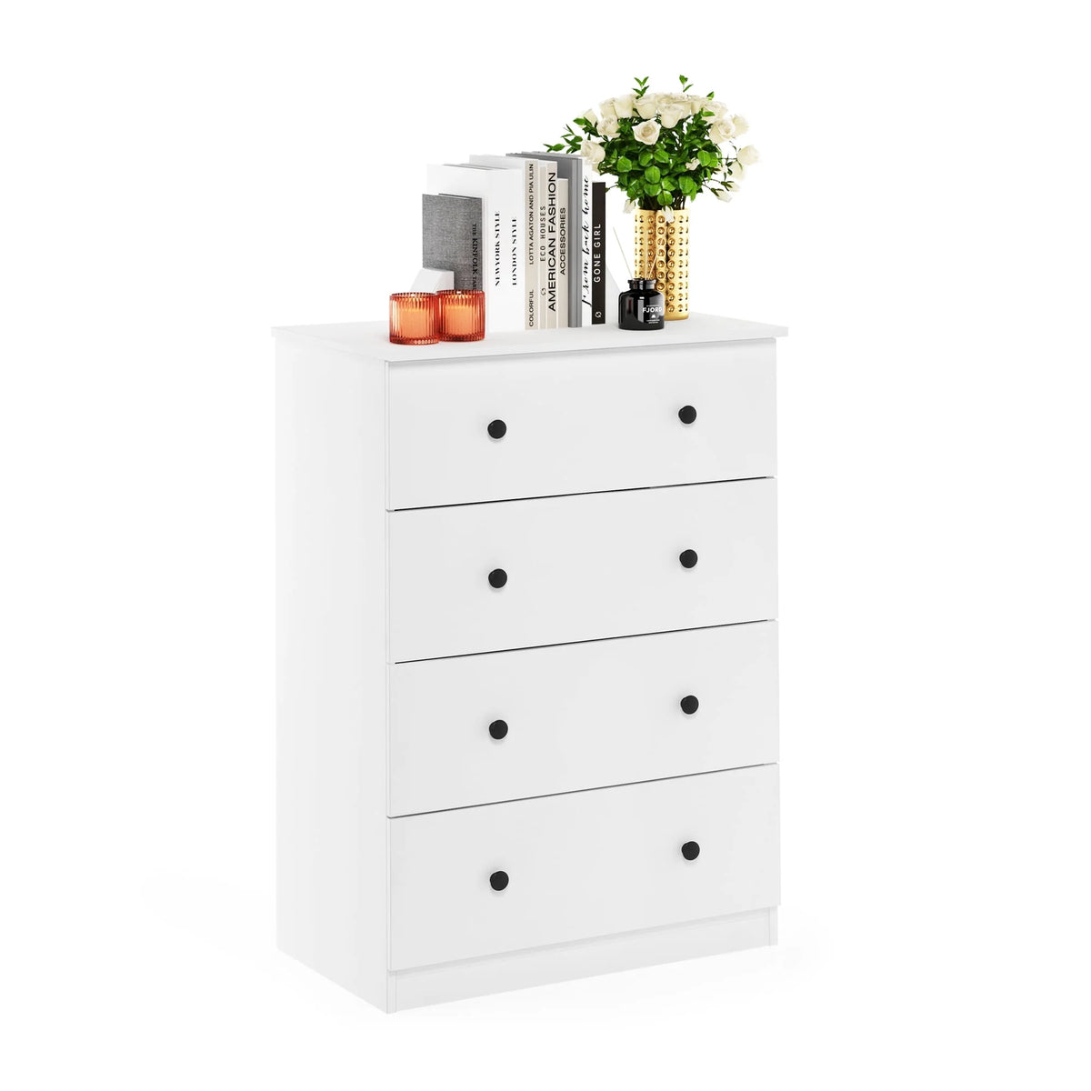 4 Drawer White Dresser C230
