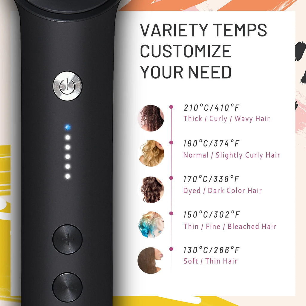 Black Hair Straightener Brush with Built-in Comb I438