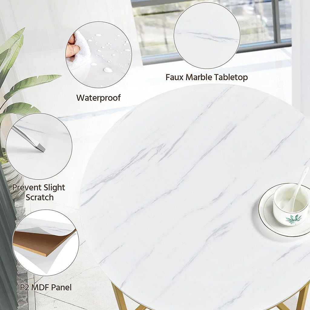 Marble Coffee Table with X-Base Metal Legs O4524