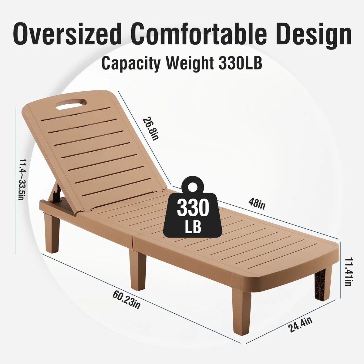 Oversized Outdoor Lounge Chair with Cup P200684