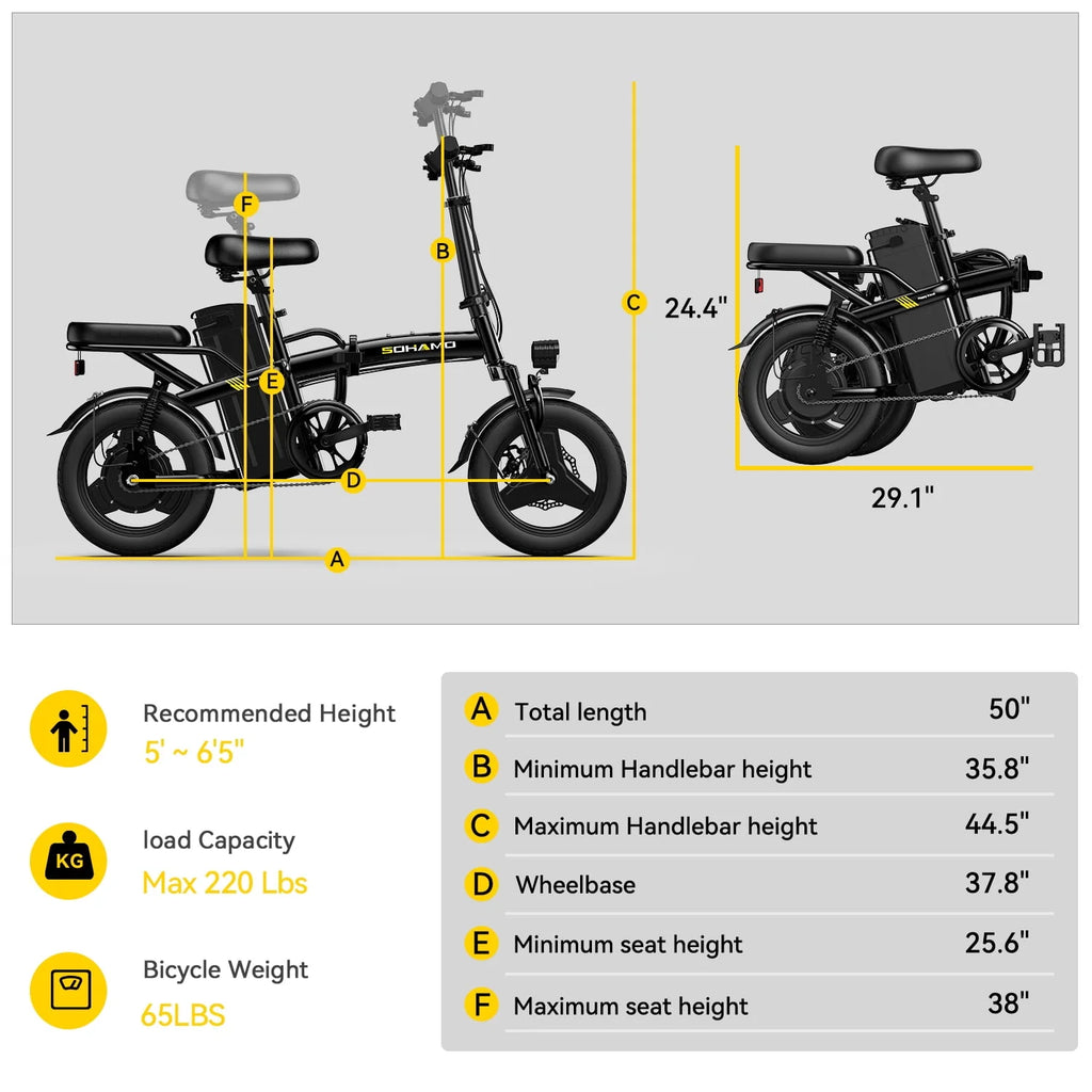 Folding Electric Bike 400W 48V 13Ah J296