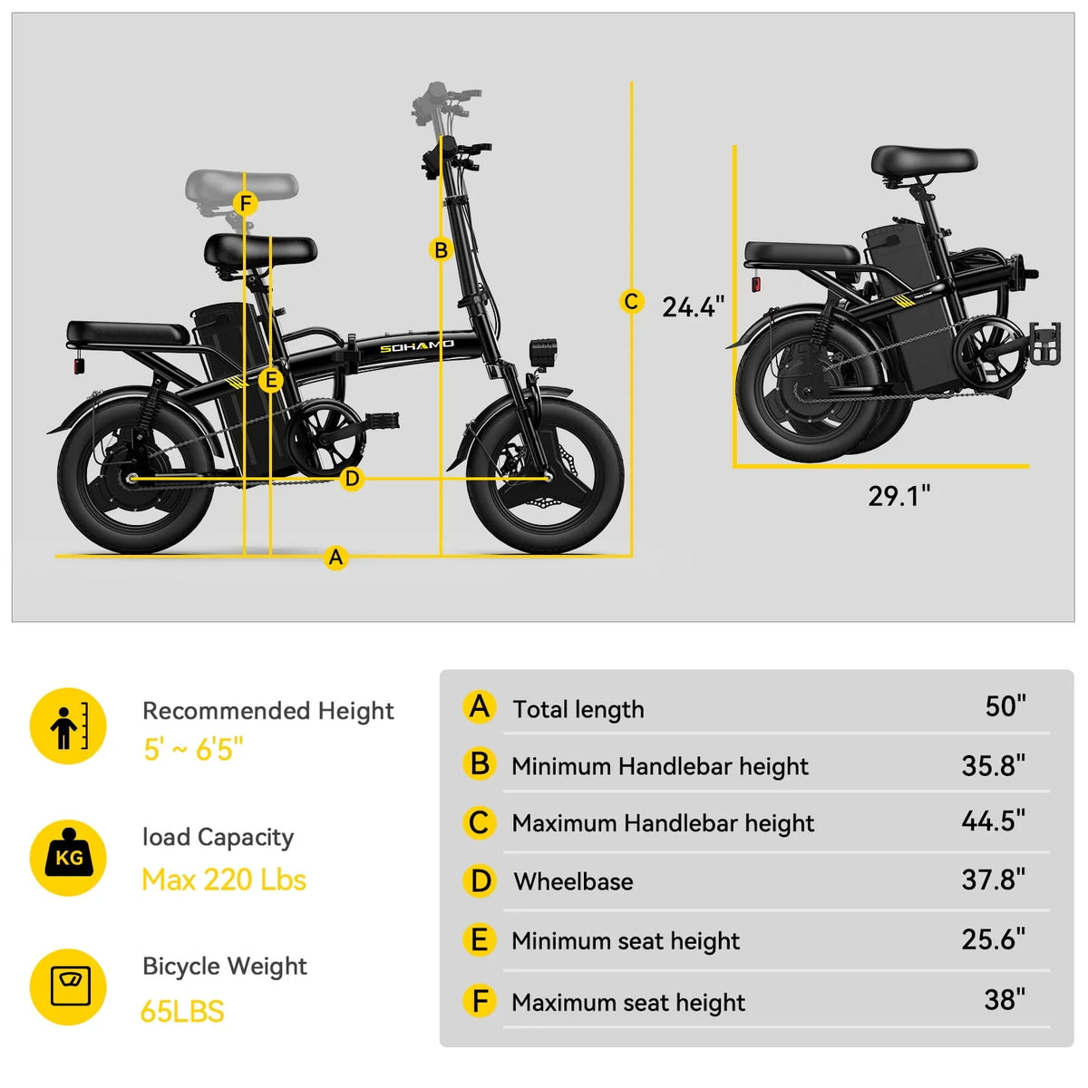 Folding Electric Bike 400W 48V 13Ah J296