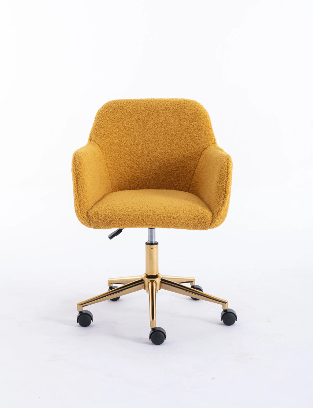 Yellow Teddy Fabric Adjustable Height Office Chair D268951