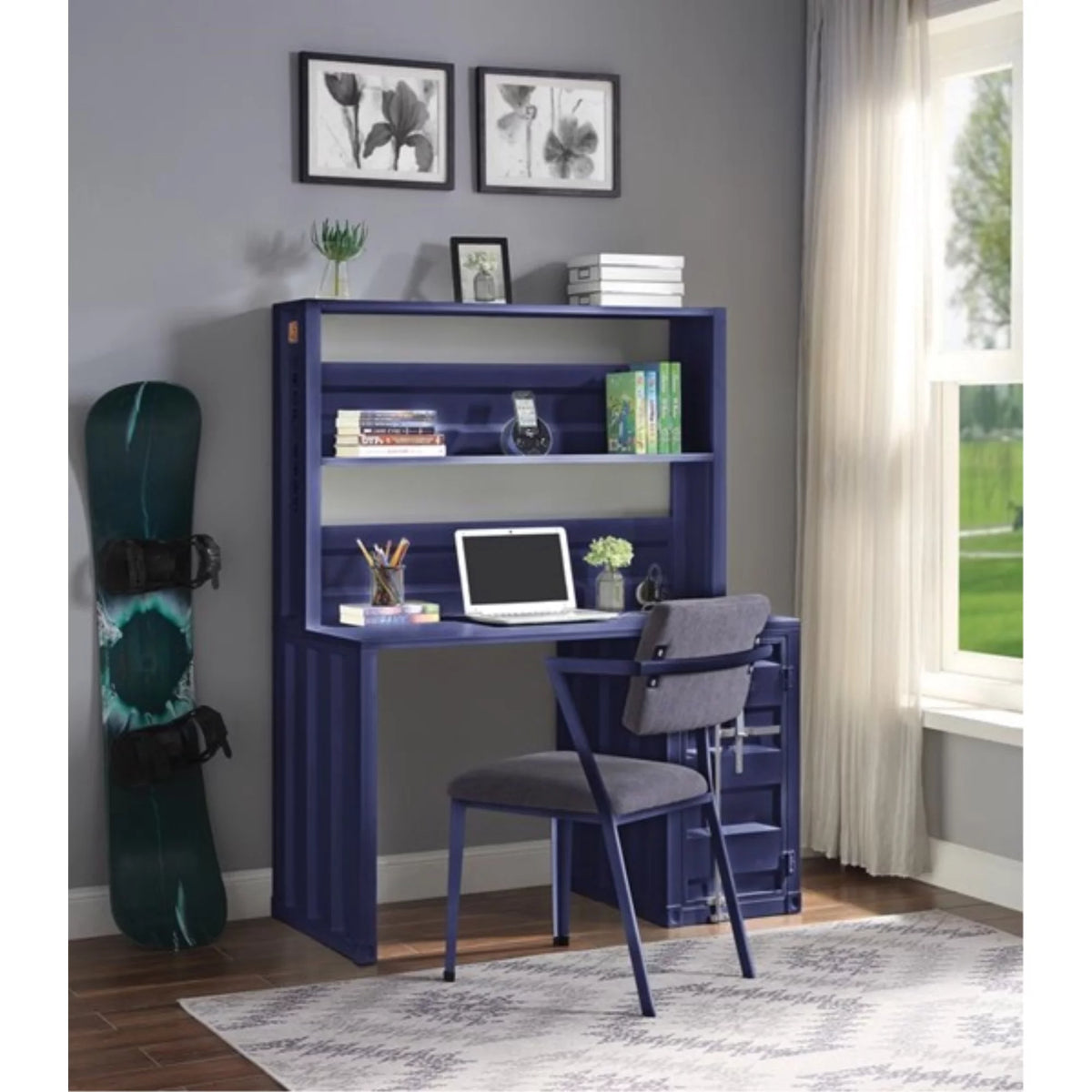 Blue Desk & Hutch Q1724