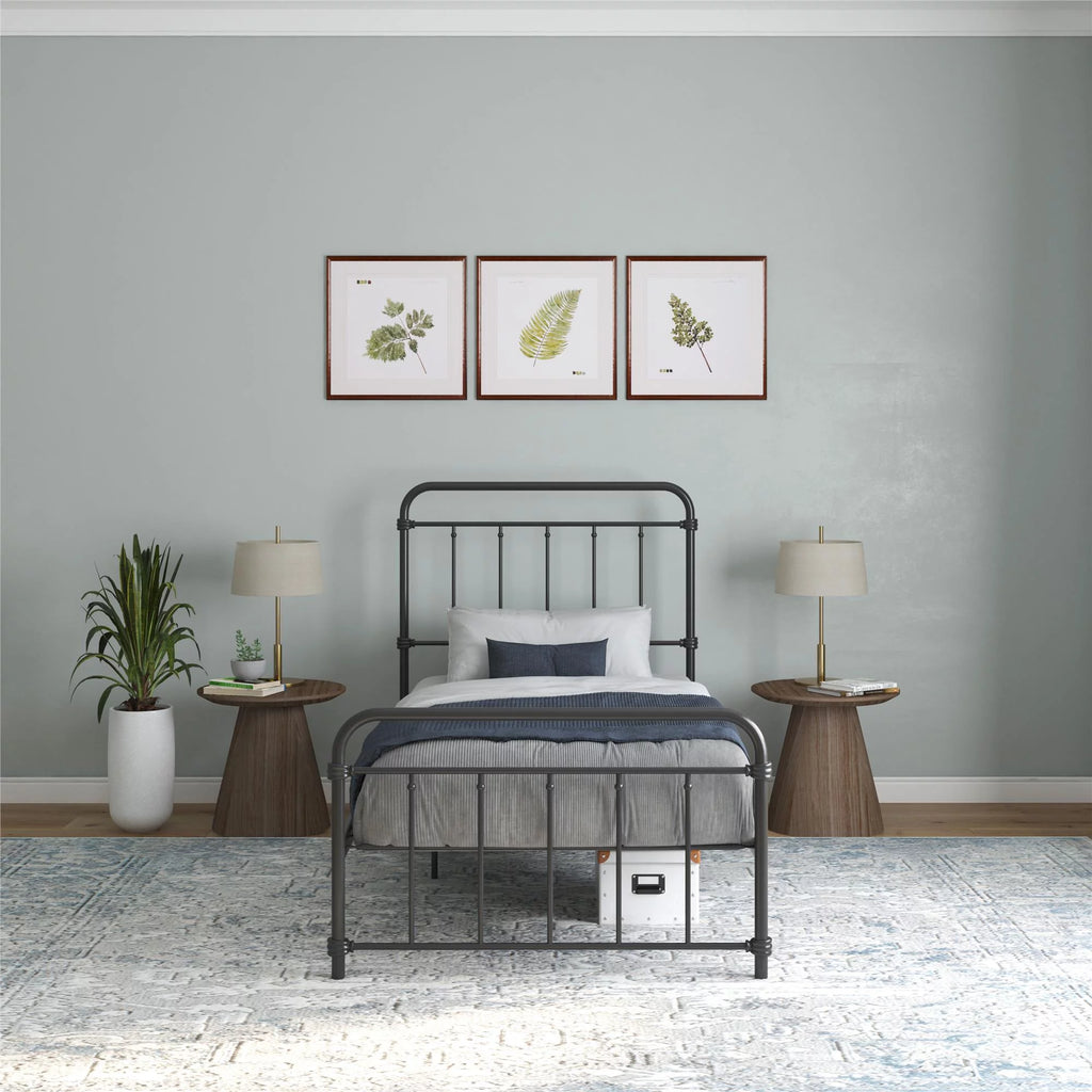 Black Twin Metal Platform Bed D996019