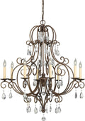 Bronze 8-Light Crystal Candle Chandelier W479672